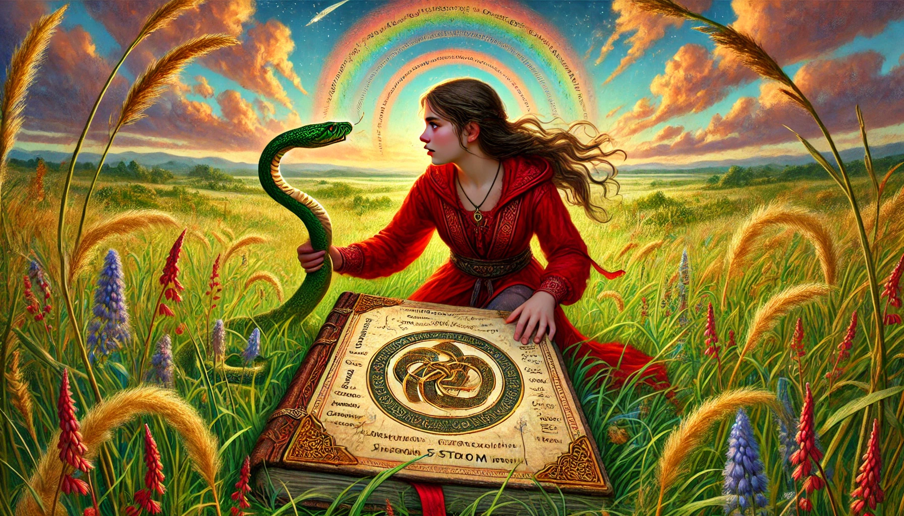 Redd, Discovering The Journal, while grasping The Serpent with a surprised look on her face.